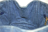Authentic PRADA Canapa M Denim Tote Hand Bag B1877B Blue 2800E