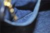 Authentic PRADA Canapa M Denim Tote Hand Bag B1877B Blue 2800E