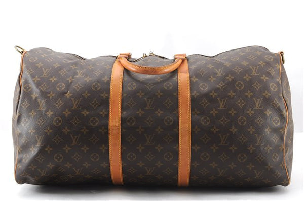 Authentic Louis Vuitton Monogram Keepall Bandouliere 60 M41412 Boston Bag 2800F