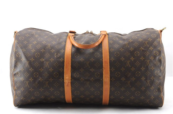 Authentic Louis Vuitton Monogram Keepall Bandouliere 60 M41412 Boston Bag 2800F