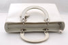 Authentic Christian Dior Diorissimo 2Way Hand Bag Leather White CD 2800I