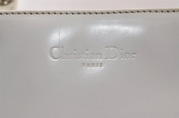 Authentic Christian Dior Diorissimo 2Way Hand Bag Leather White CD 2800I