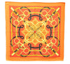Authentic HERMES Carre 90 Scarf "Eperon d'Or" Silk Orange 2801D