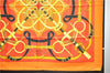 Authentic HERMES Carre 90 Scarf "Eperon d'Or" Silk Orange 2801D