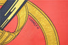 Authentic HERMES Carre 90 Scarf "Eperon d'Or" Silk Orange 2801D