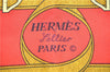 Authentic HERMES Carre 90 Scarf "Eperon d'Or" Silk Orange 2801D