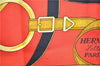 Authentic HERMES Carre 90 Scarf "Eperon d'Or" Silk Orange 2801D