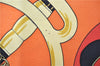 Authentic HERMES Carre 90 Scarf "Eperon d'Or" Silk Orange 2801D