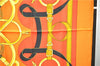 Authentic HERMES Carre 90 Scarf "Eperon d'Or" Silk Orange 2801D