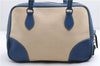 Authentic PRADA Canapa Grezza Canvas Leather Hand Bag BL0209 Ivory 2801E