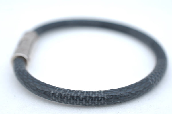 Authentic Louis Vuitton Damier Graphite Bracelet Keepit Black M6140E Junk 2802G