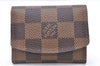 Authentic Louis Vuitton Damier Cufflinks Accessory Case Pouch M64681 LV 2803F