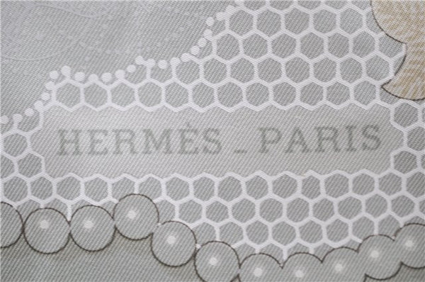 Authentic HERMES Carre 90 Scarf "Doigts de Fee" Silk Light Green 2804D