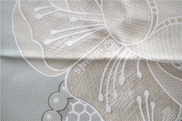 Authentic HERMES Carre 90 Scarf "Doigts de Fee" Silk Light Green 2804D