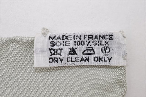 Authentic HERMES Carre 90 Scarf "Doigts de Fee" Silk Light Green 2804D