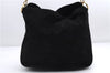 Authentic GUCCI Bamboo Shoulder Hand Bag Purse Suede Leather 0018638 Black 2804E