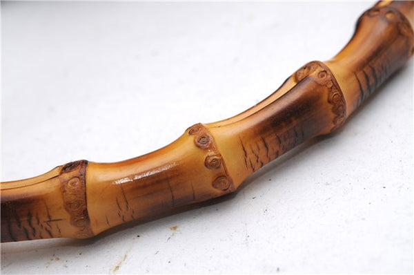 Authentic GUCCI Bamboo Shoulder Hand Bag Purse Suede Leather 0018638 Black 2804E