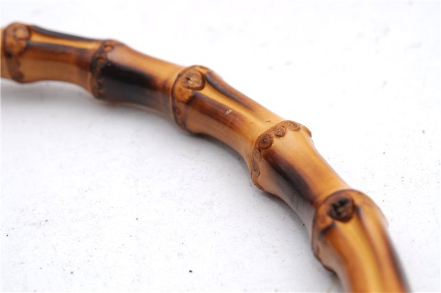 Authentic GUCCI Bamboo Shoulder Hand Bag Purse Suede Leather 0018638 Black 2804E