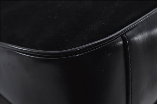 Authentic GUCCI Bamboo Shoulder Hand Bag Purse Suede Leather 0018638 Black 2804E