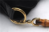 Authentic GUCCI Bamboo Shoulder Hand Bag Purse Suede Leather 0018638 Black 2804E