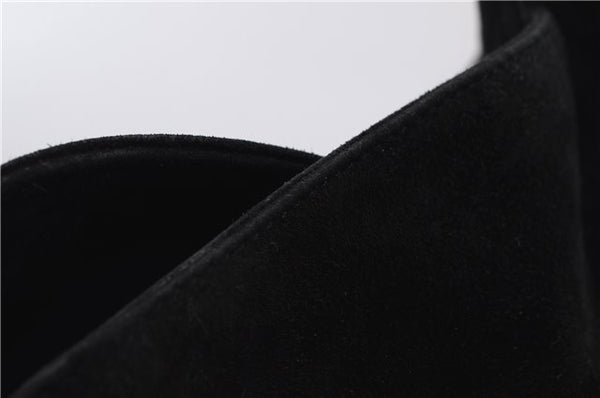 Authentic GUCCI Bamboo Shoulder Hand Bag Purse Suede Leather 0018638 Black 2804E