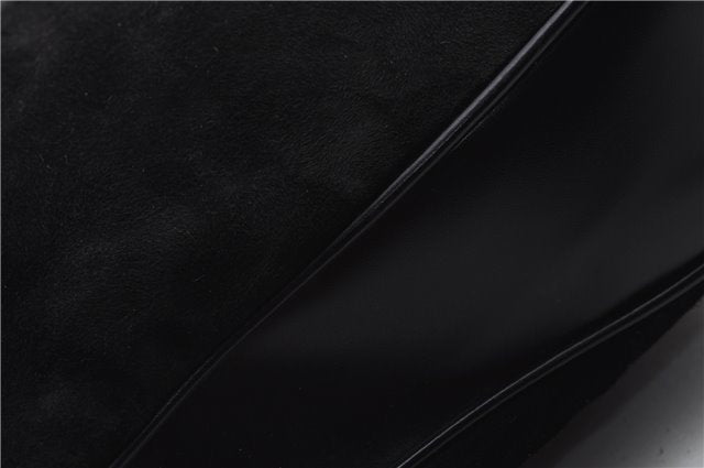 Authentic GUCCI Bamboo Shoulder Hand Bag Purse Suede Leather 0018638 Black 2804E