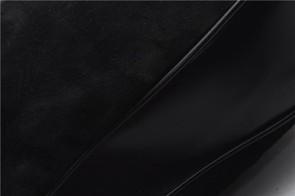Authentic GUCCI Bamboo Shoulder Hand Bag Purse Suede Leather 0018638 Black 2804E