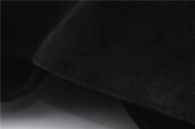 Authentic GUCCI Bamboo Shoulder Hand Bag Purse Suede Leather 0018638 Black 2804E