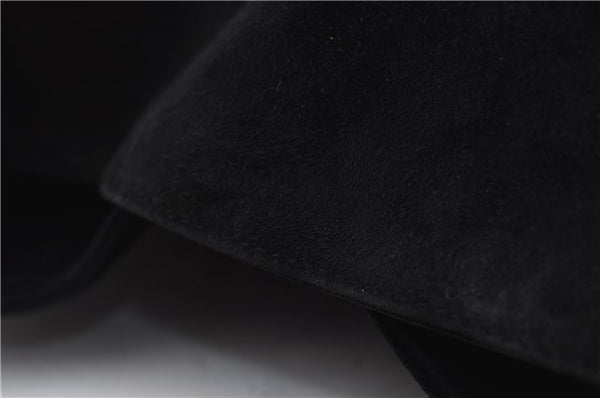 Authentic GUCCI Bamboo Shoulder Hand Bag Purse Suede Leather 0018638 Black 2804E