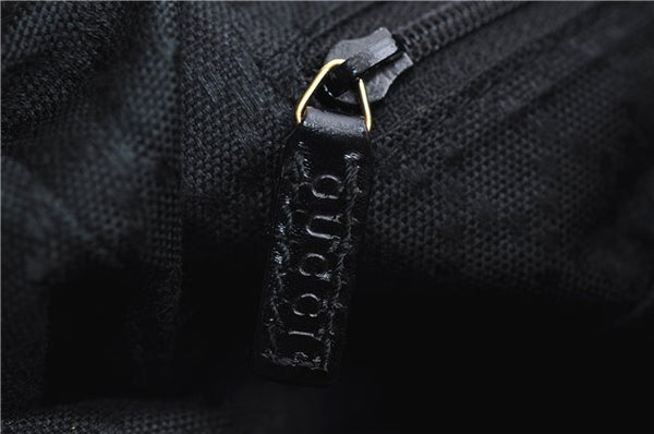 Authentic GUCCI Bamboo Shoulder Hand Bag Purse Suede Leather 0018638 Black 2804E