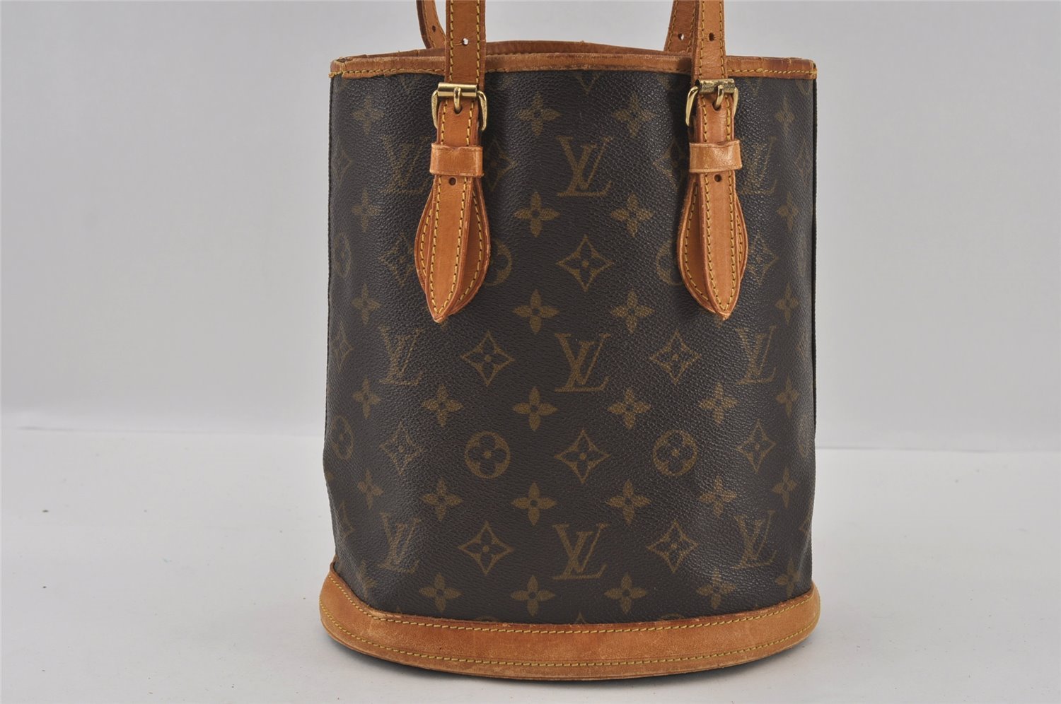 Authentic Louis Vuitton Monogram Bucket PM Shoulder Tote Bag M42238 Junk 2805I