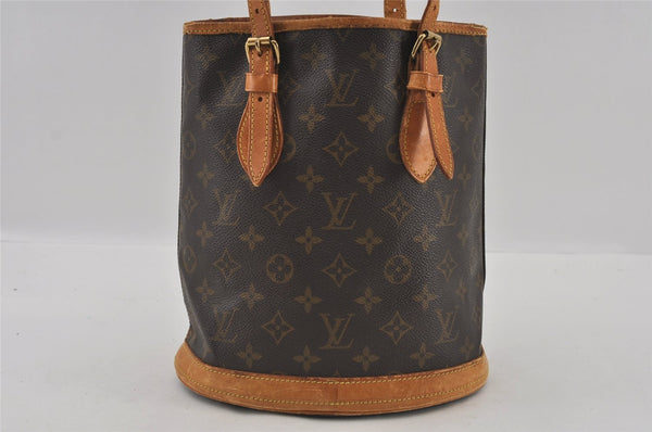 Authentic Louis Vuitton Monogram Bucket PM Shoulder Tote Bag M42238 Junk 2805I