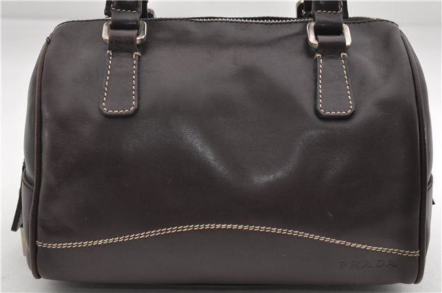 Authentic PRADA Vintage 2Way Leather Nappa Shoulder Hand Bag Purse Brown 2807E
