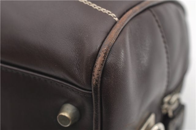 Authentic PRADA Vintage 2Way Leather Nappa Shoulder Hand Bag Purse Brown 2807E
