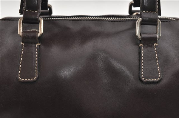Authentic PRADA Vintage 2Way Leather Nappa Shoulder Hand Bag Purse Brown 2807E