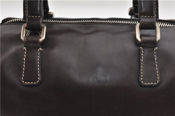 Authentic PRADA Vintage 2Way Leather Nappa Shoulder Hand Bag Purse Brown 2807E