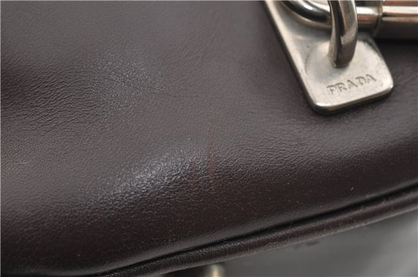 Authentic PRADA Vintage 2Way Leather Nappa Shoulder Hand Bag Purse Brown 2807E