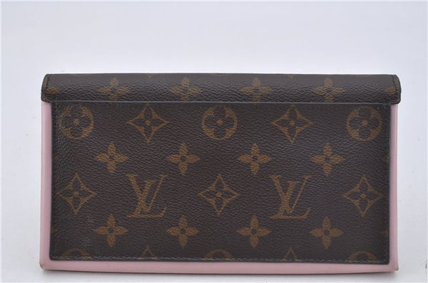 Authentic Louis Vuitton Monogram Portefeuille Flore Wallet Pink M64586 LV 2807F