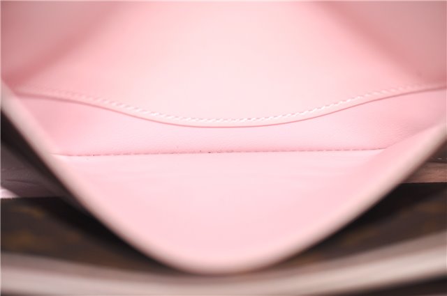 Authentic Louis Vuitton Monogram Portefeuille Flore Wallet Pink M64586 LV 2807F