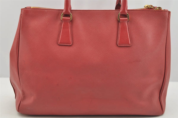 Authentic PRADA Saffiano Leather Nappa Vintage Tote Hand Bag Red 2807I