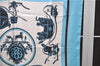 Authentic HERMES Carre 90 Scarf Horse Carrige Motif Silk Light Blue 2808D