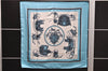 Authentic HERMES Carre 90 Scarf Horse Carrige Motif Silk Light Blue 2808D