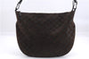 Authentic GUCCI Shoulder Hand Bag Purse GG Suede Leather 0011206 Brown 2808E
