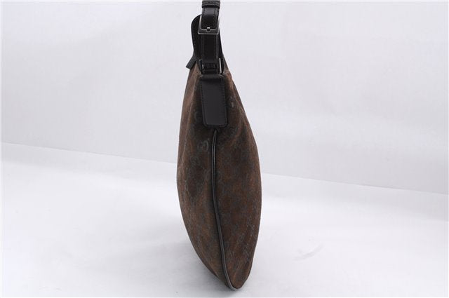 Authentic GUCCI Shoulder Hand Bag Purse GG Suede Leather 0011206 Brown 2808E