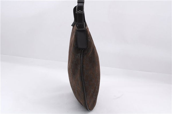 Authentic GUCCI Shoulder Hand Bag Purse GG Suede Leather 0011206 Brown 2808E