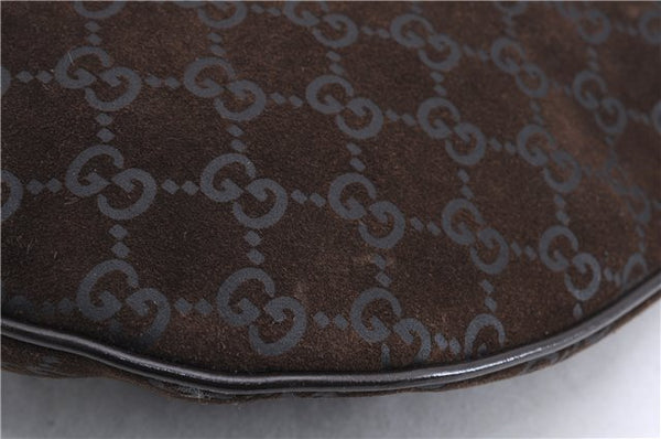 Authentic GUCCI Shoulder Hand Bag Purse GG Suede Leather 0011206 Brown 2808E