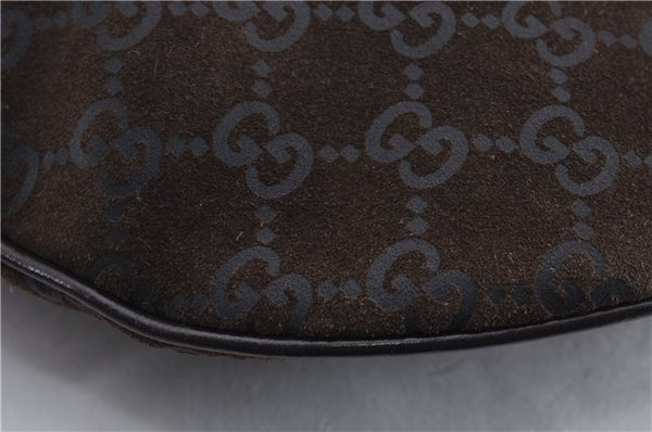 Authentic GUCCI Shoulder Hand Bag Purse GG Suede Leather 0011206 Brown 2808E