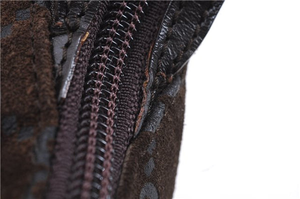 Authentic GUCCI Shoulder Hand Bag Purse GG Suede Leather 0011206 Brown 2808E