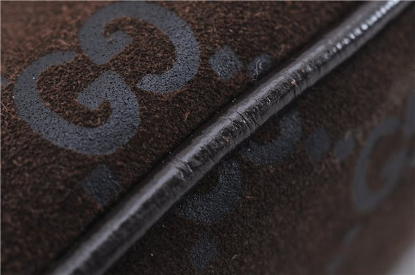 Authentic GUCCI Shoulder Hand Bag Purse GG Suede Leather 0011206 Brown 2808E