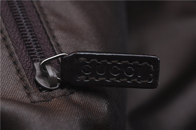 Authentic GUCCI Shoulder Hand Bag Purse GG Suede Leather 0011206 Brown 2808E